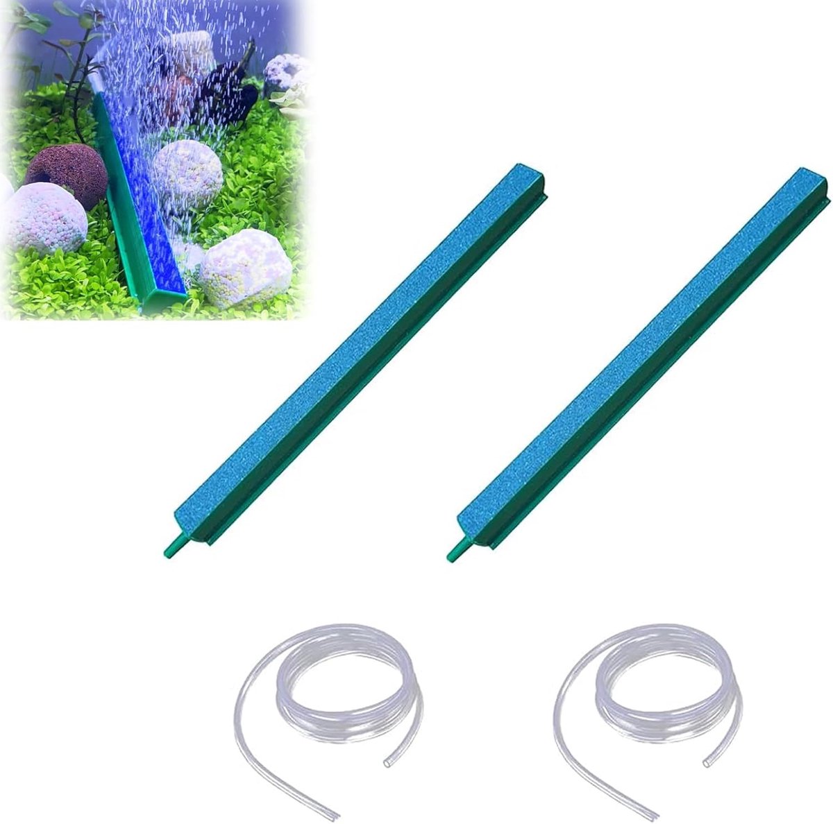 Luchtsteen 2PCS met 4mm Binnenmaat - Duurzaam Materiaal - Voor Aquariums en Vijvers - Verbeterde Beluchting - ShopVlot