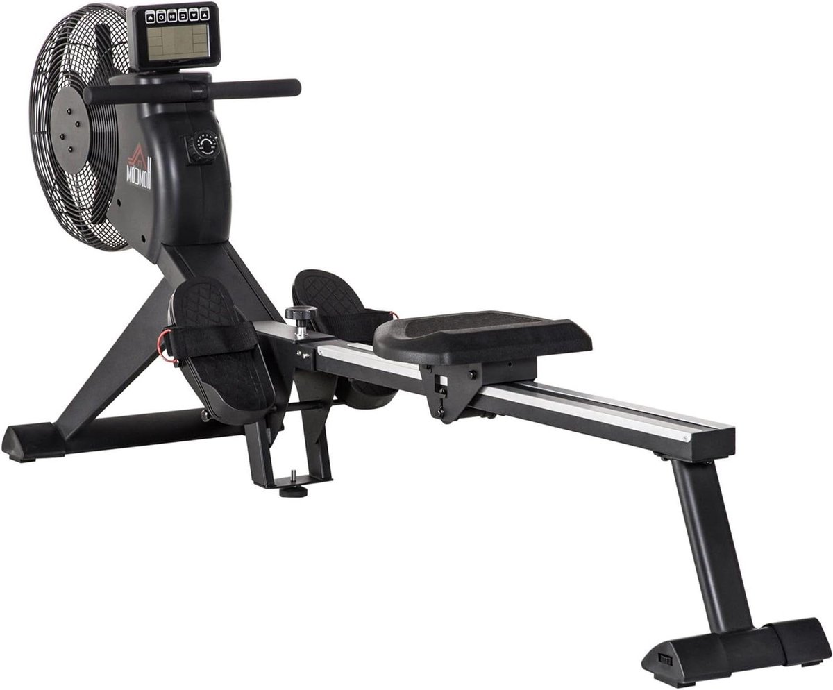 Roeitrainer - Fitnessapparaat - Full body training - 16 weerstandsniveaus - 225 x 55 x 88 cm - Zwart