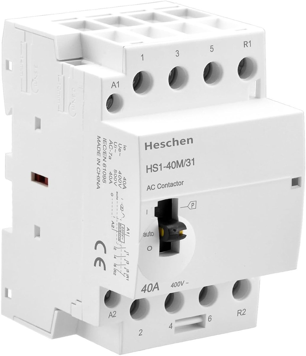 SnelShoppen - Modulair Huishoudelijk AC Bescherming 40A, 4 Polen, 3NO 1NC, 220V, DIN Rail Montage met Handmatige Schakelaar