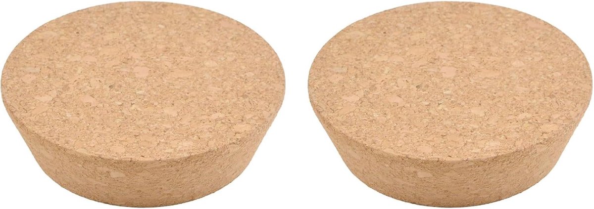 SnelShoppen - 2 Stuks Tapered Kurkstoppen Vervangingskurken voor Flessen en Potten - Natuurlijke Kurk - 91x77x25mm Geschikt voor Flessen met Diameter