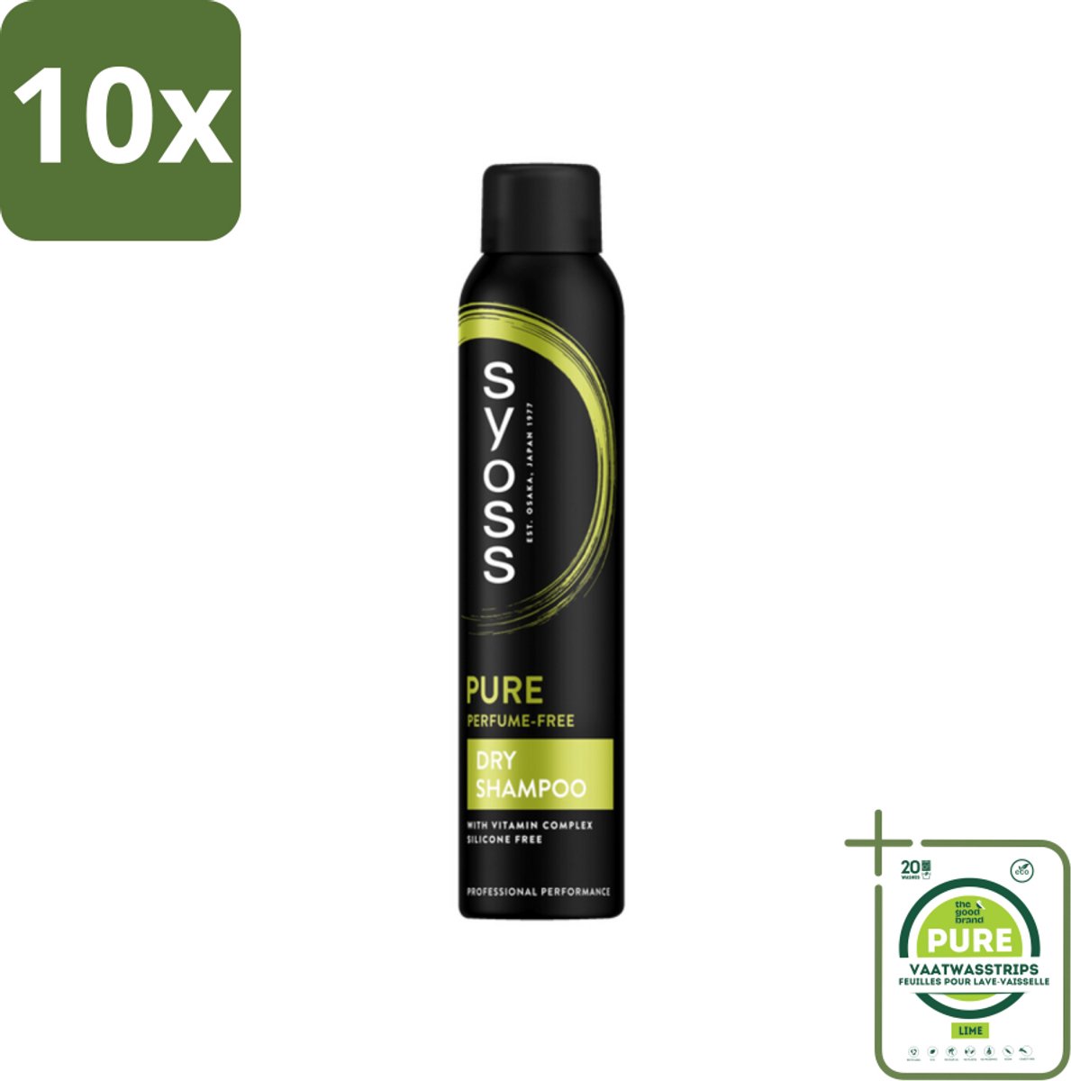 10 x SYOSS - Pure Fresh Droogshampoo - Shampoo - Langdurige Styling - 200ml - Grootverpakking - Droogshampoo - Fris Haar - Haarverzorging - Sjoss - Droogshampoo Zonder Siliconen