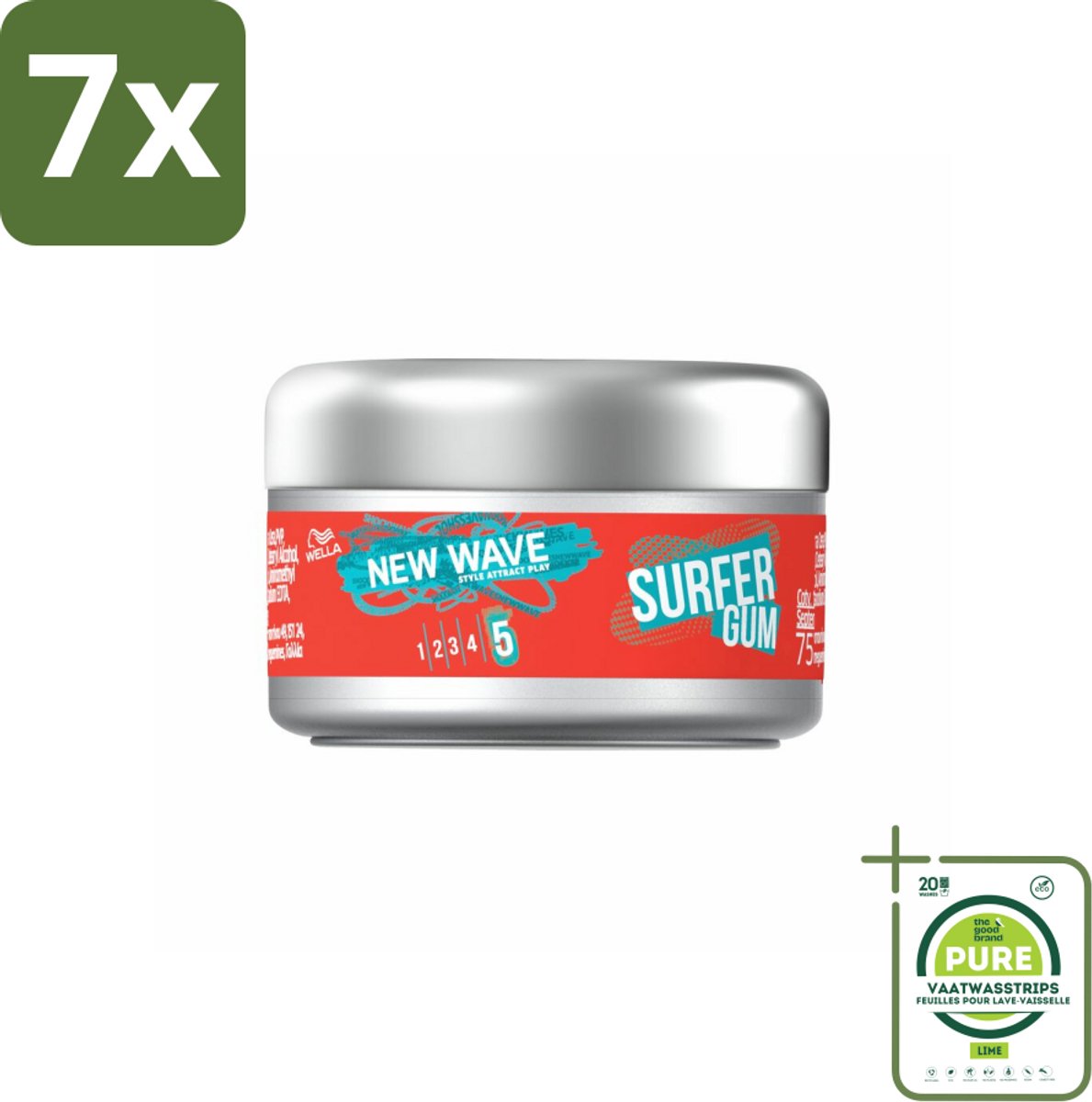 7 x Wella – New Wave Shockwaves Texture Gum - 75 ml - Grootverpakking - Haarstructuur - Haartextuur - Haardefinitie - Haarfixatie - Haarstijl