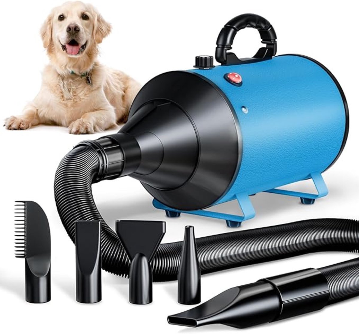 Thuys - Hondenföhn 3000W - Professionele Waterblazer - Instelbare Snelheid & Temperatuur - Inclusief 4 Opzetstukken