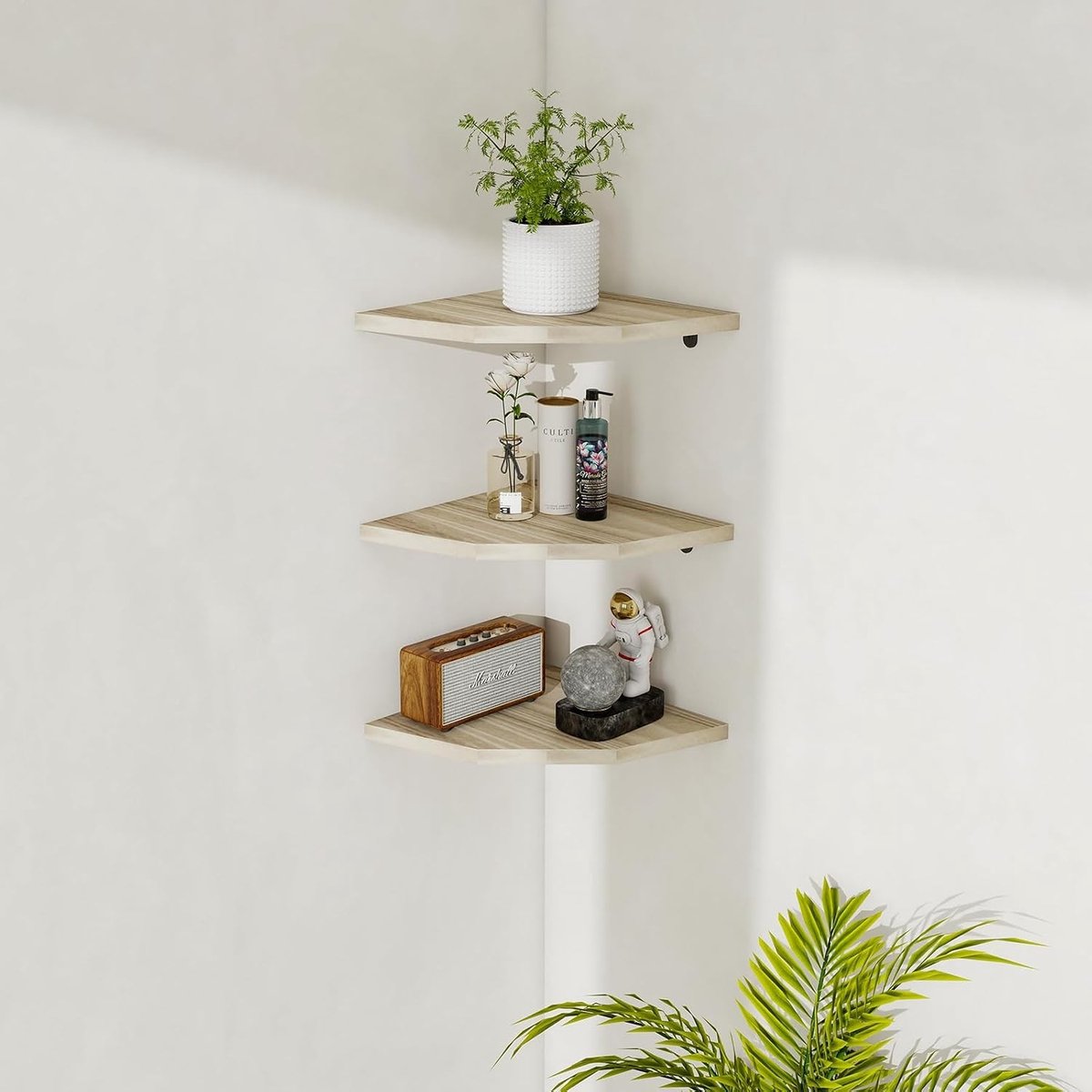 Hoekplank, Hangende Plank, Wandplank, Zwevende Plank voor Woonkamer, Slaapkamer en Keuken - Ruimtebesparend en Stijlvol Design