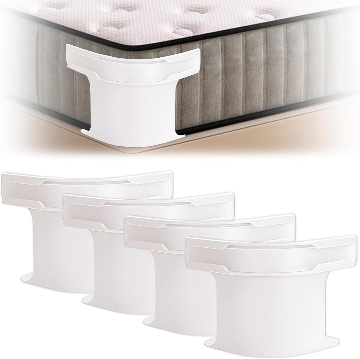 SnelShoppen - 4 Stuks Bedlakens Bevestigingsclips met Sluitstrips, Robuuste Bedlakens Klemmen, Open Hoek Ondersteuningsbanden voor Alle Matrasbescherm
