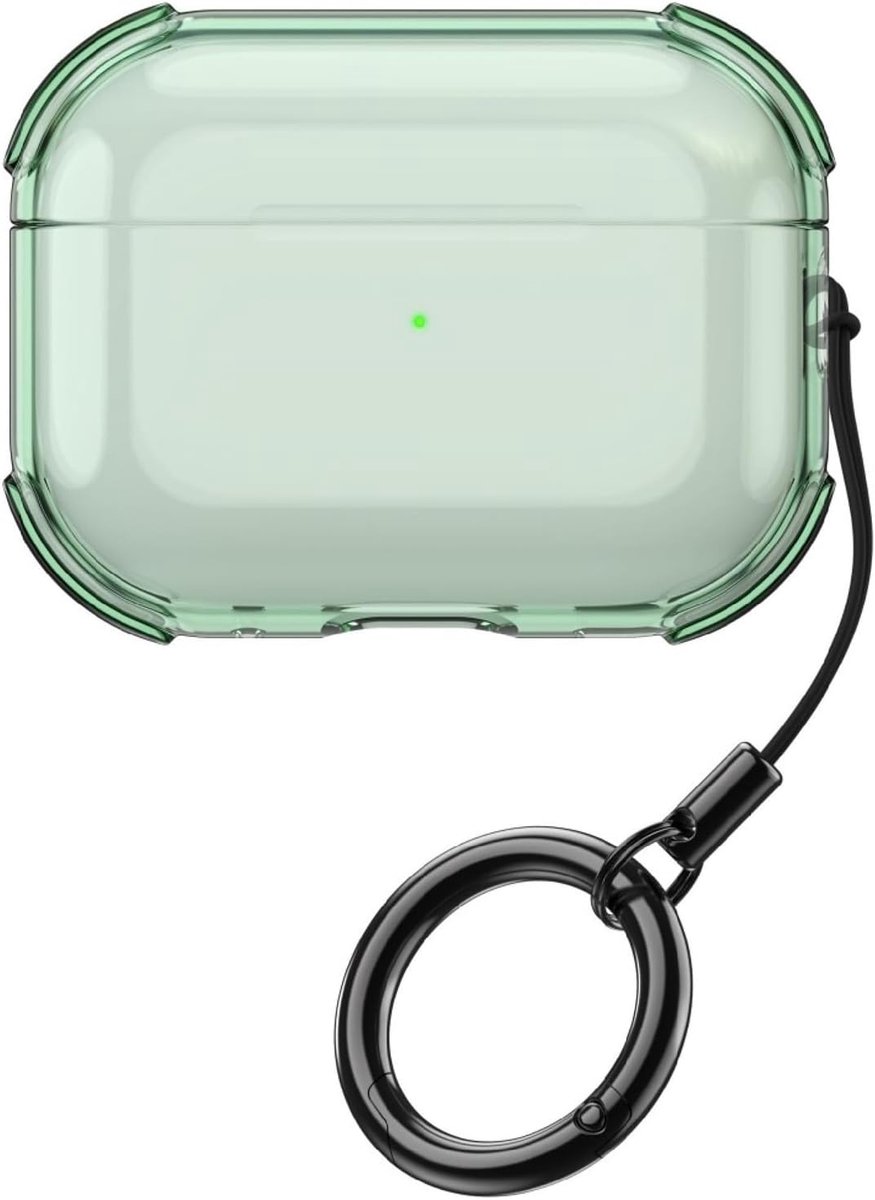 SnelShoppen - Transparante Beschermhoes Geschikt voor Airpods Pro 3 2025, Ultra Dun TPU, Schokbestendig, Krastbestendig, Groen, Perfect voor dagelijks