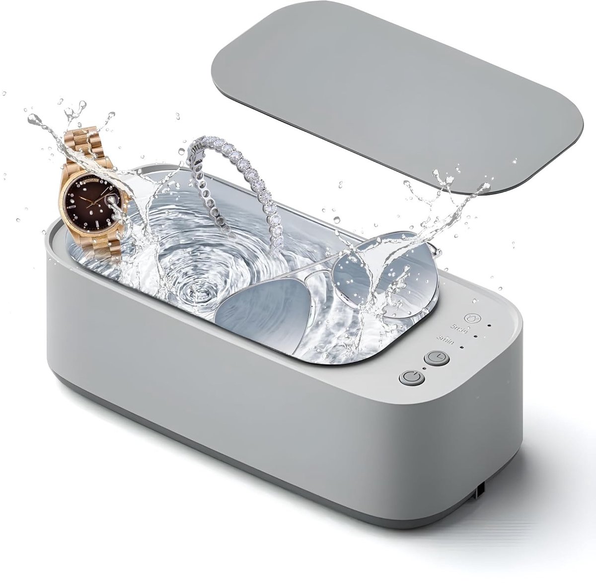 Ultrasoon Reiniger - Wit - Compact Reinigingsapparaat voor Sieraden en Brillen