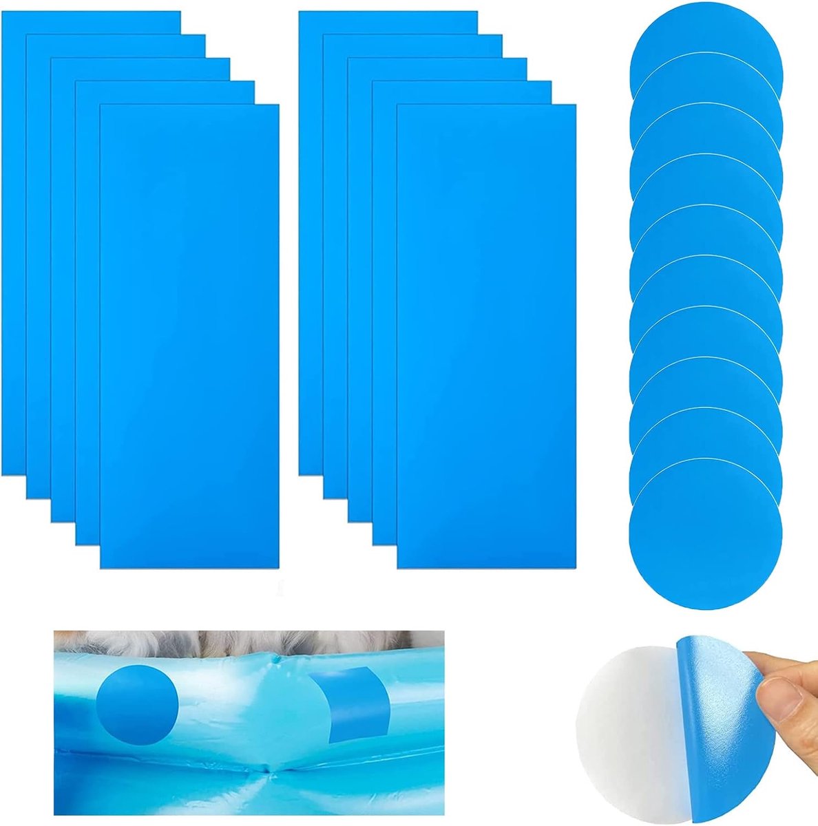 SnelShoppen - Zelfklevende Reparatiepleisters voor Zwembad - 20 Stuks - PVC Zwembadreparatieset - Waterdichte Onderwatertape - Ideaal voor Waterbedden