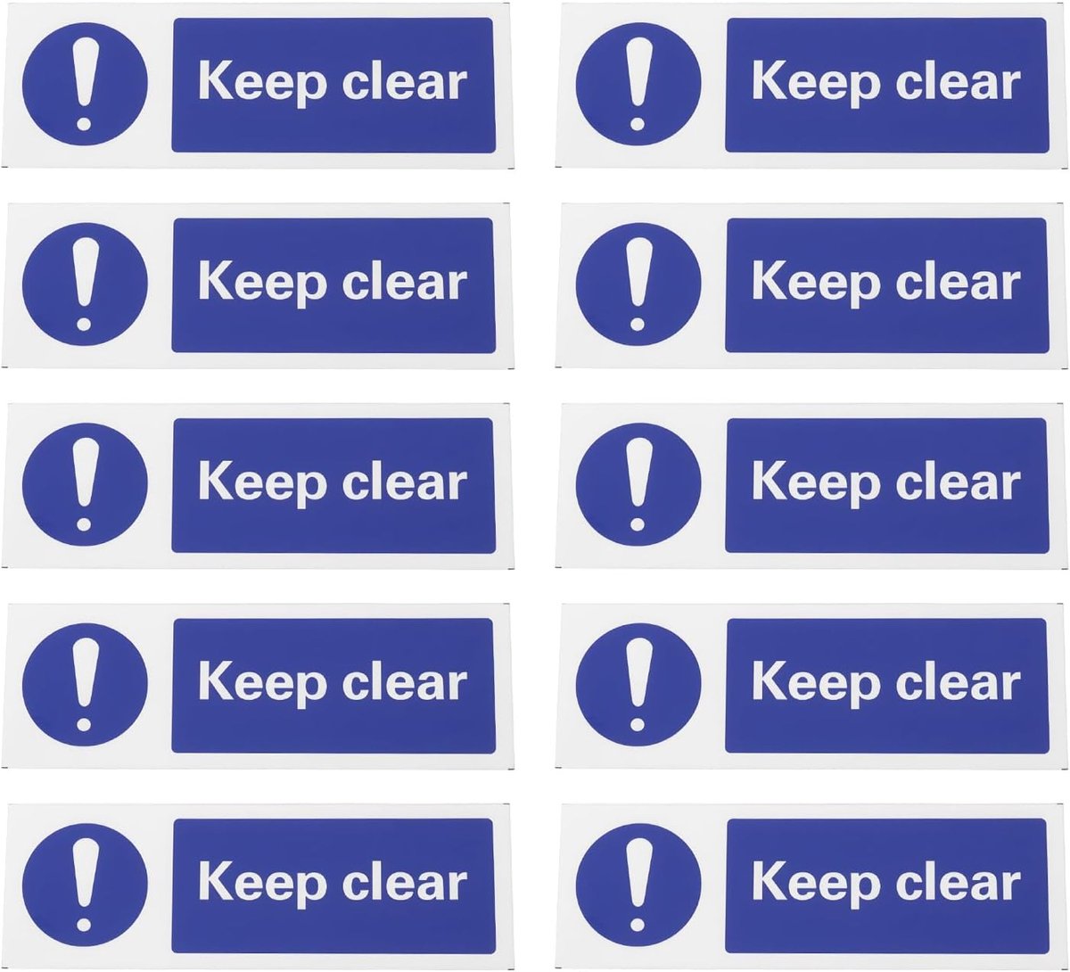 SnelShoppen - 10 Stuks Houdt Vrij Signaal PVC Stickers 150x50mm Weerbestendig voor Langdurig Buitengebruik Veiligheid en Toegankelijkheid