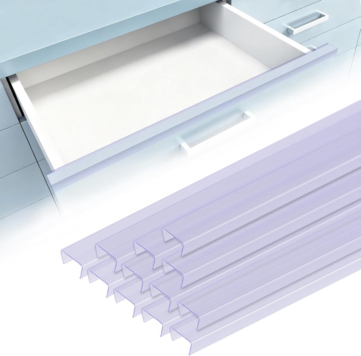 SnelShoppen - 12 Stuks Transparante Beschermers voor Keuken Kastdeuren, PVC Randbeschermer voor Stoelen, Rails en Runners, Voor Bescherming Tegen Besc