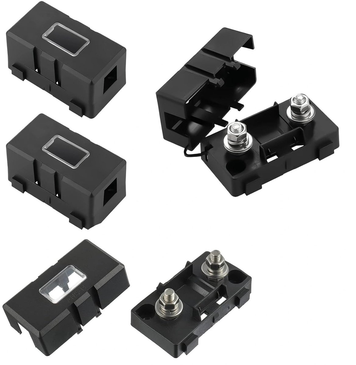 HASLED 4 Pack Midi Fuse Holder Black with Viewing Window for Car, Motorcycle, Boat, Truck, Fuse Holder for Screwable - ShopVlot