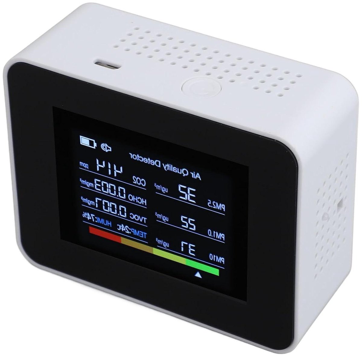 Luchtkwaliteitsmeter Binnen - CO2 Detector Vochtigheid - Lucht Monitoren - NDIR Sensor Nauwkeurig - 14 x 10 x 5 cm
