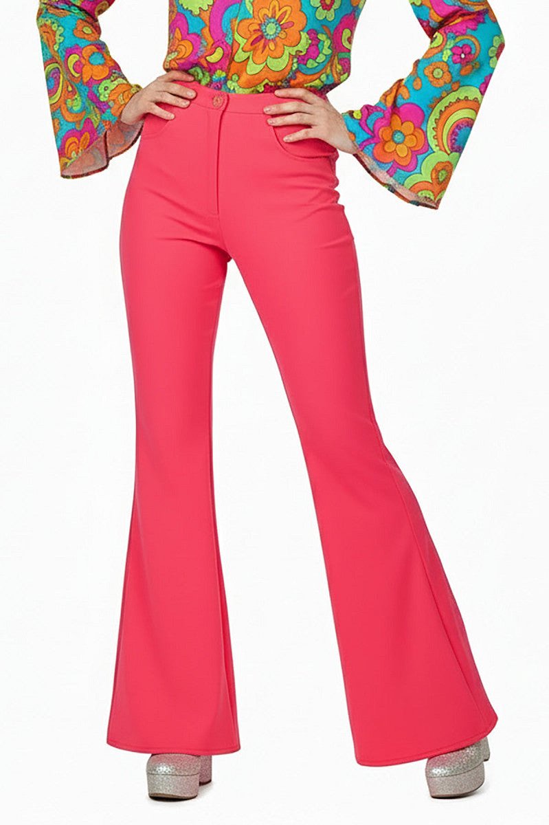 Flared Broek Neonroze Dames - Maat 36