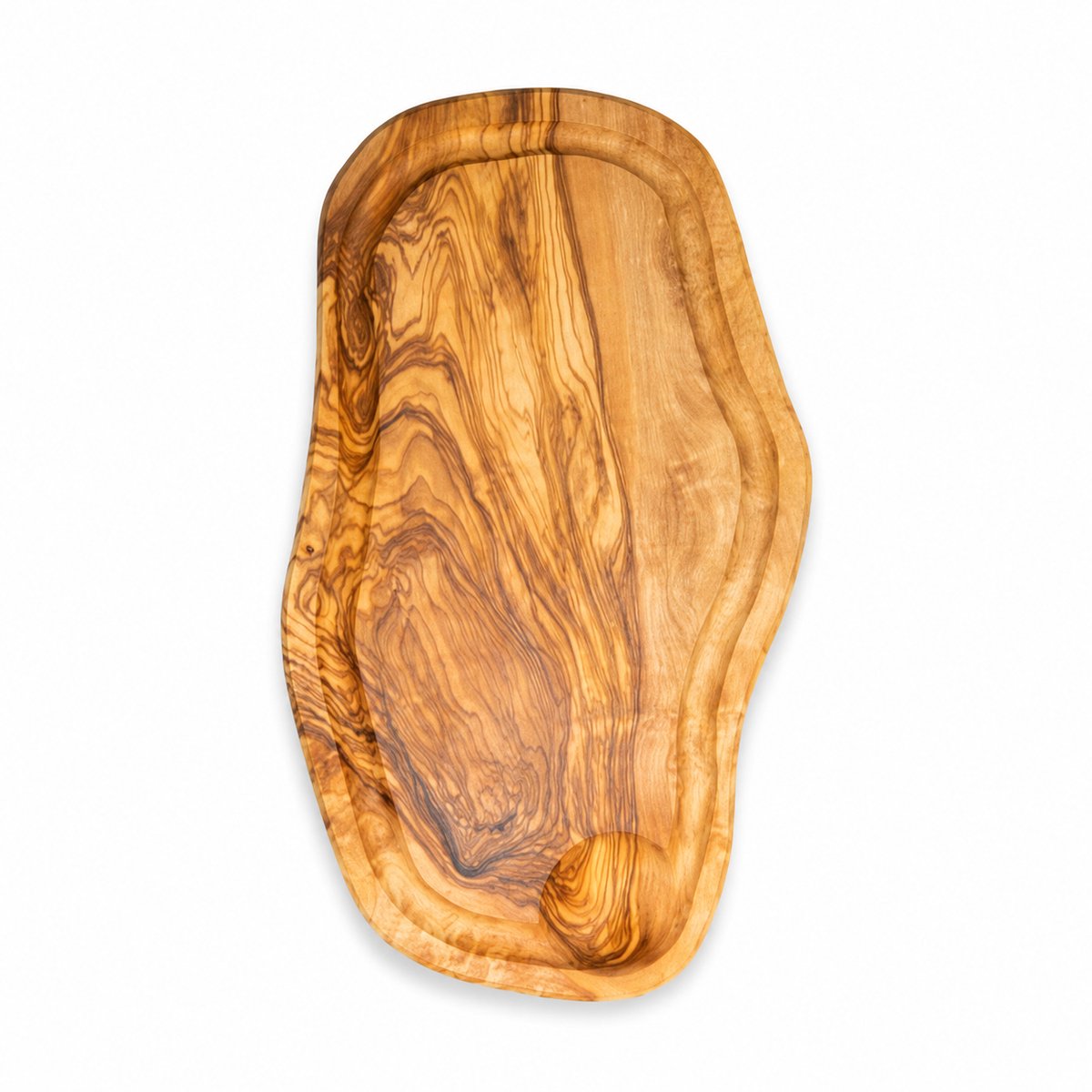 Ovale Borrelplank met Sapgeul – Olijfhout – Snijplank en Serveerplank – ca. 35 x 15 cm