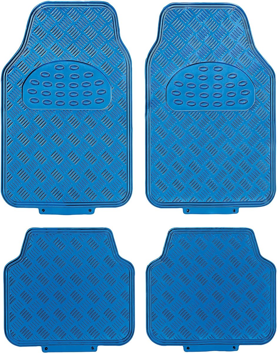 SnelShoppen - PVC Vloermatten Aluminium Look Blauw, Antislip, Duurzaam, Ideaal voor Feest, Camping, Tuin, Keuken, 47.4x48.2x2.0 cm