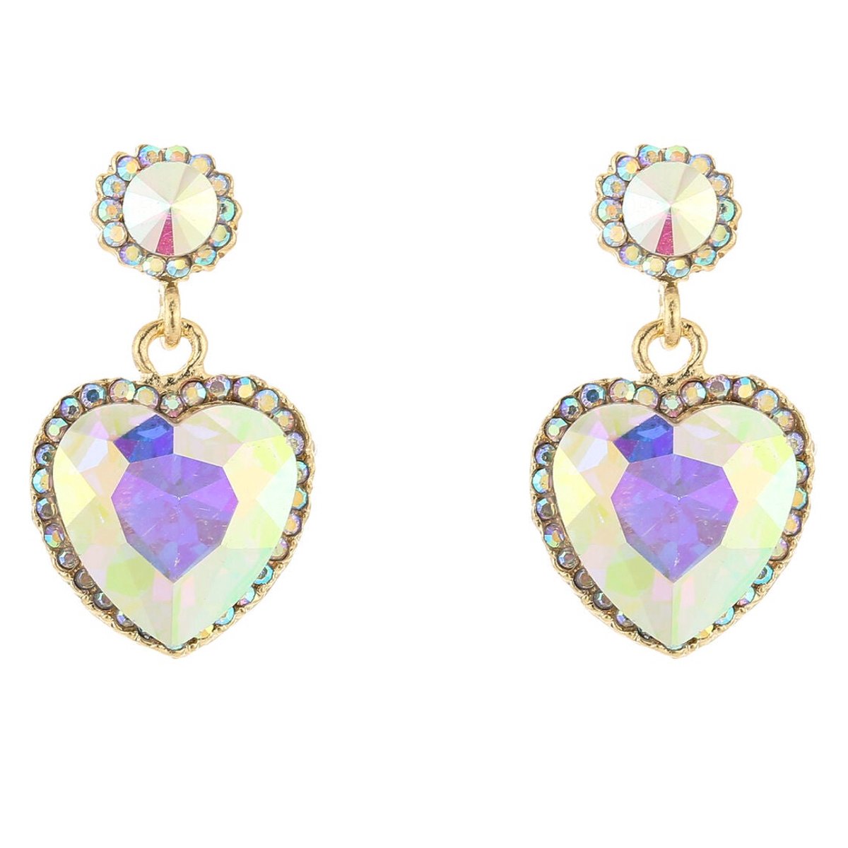 Michelle Bijou Oorbellen Crystal Party Hart goud multi