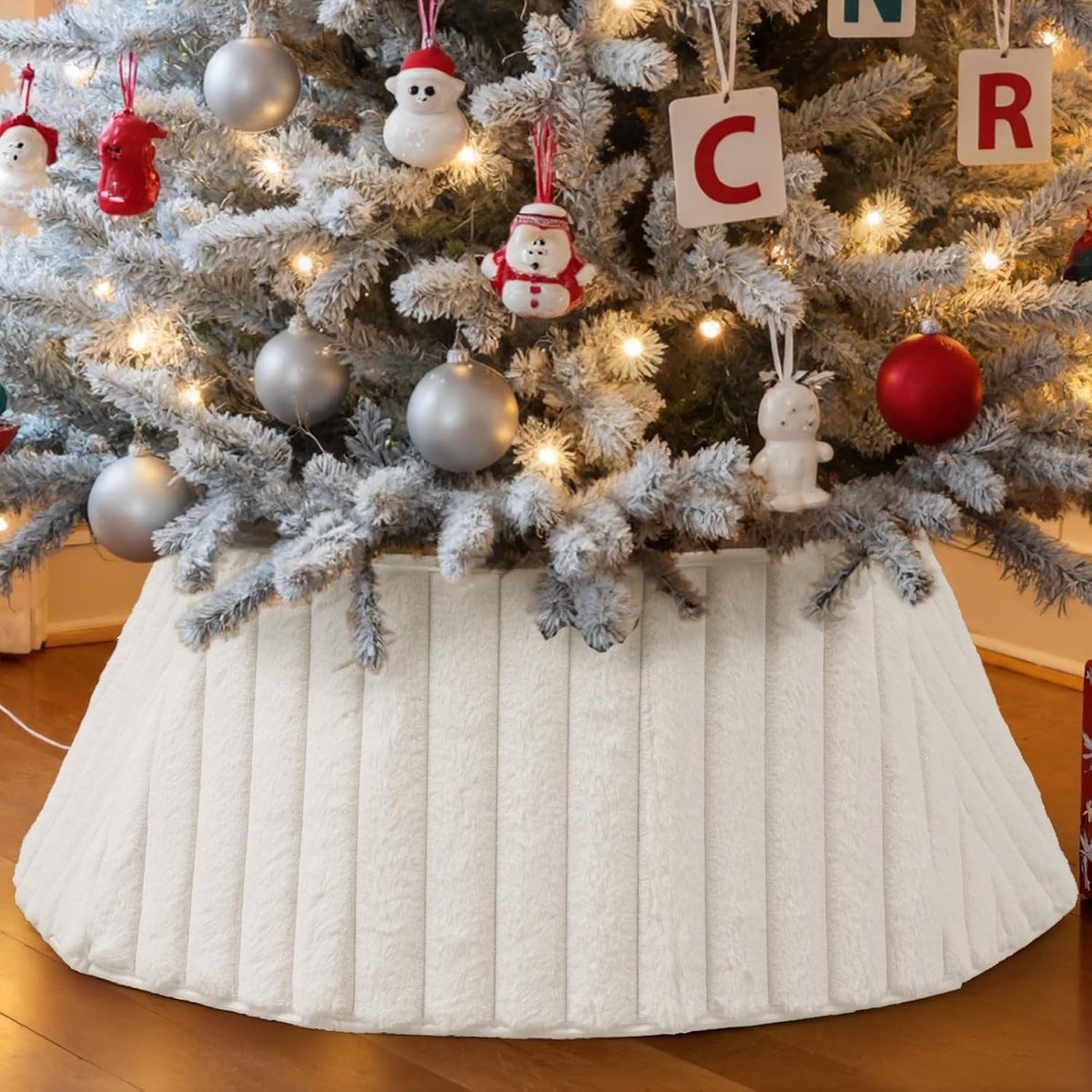 Kerstboomrok 75 cm, Witte Basis voor Binnendecoratie, Perfect voor Winterfeesten en Kerstversiering