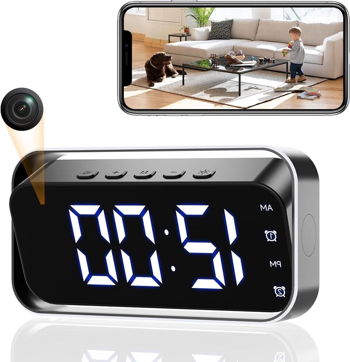 Verborgen Camera - Mini Camera - Huisbewaking - 4K Nachtzicht - 150° Groothoek - Zwart