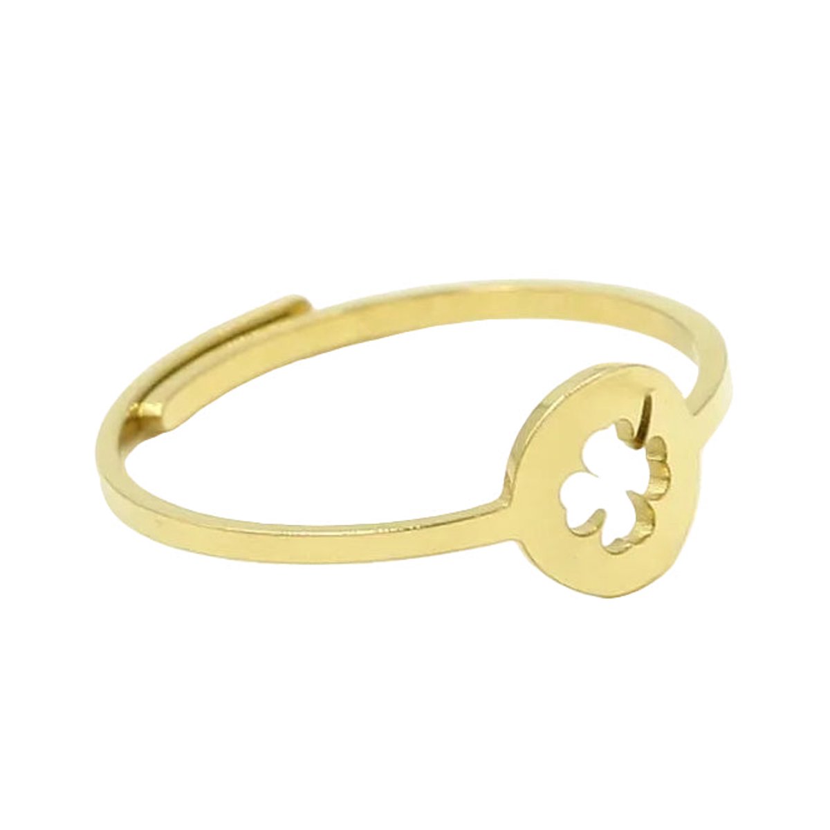 Michelle Bijou Ring Klavertje 4 goud one-size