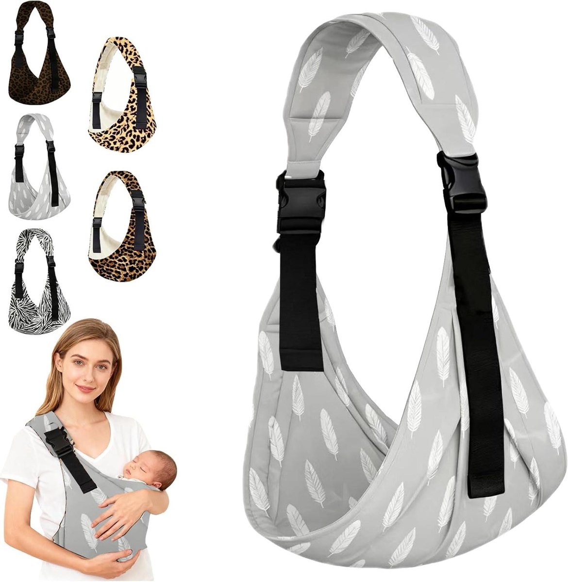 Draagdoek Baby - Heupdrager Peuter - Comfortabel Dragen - Ergonomisch Ontwerp - Tot 20 kg - Luipaard