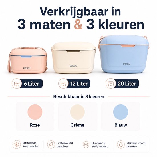 Ceruzo Koelbox 12 Liter - Verstelbare Schouderband - Roze - Geschikt voor IJsblokjes van Ceruzo — afbeelding 5