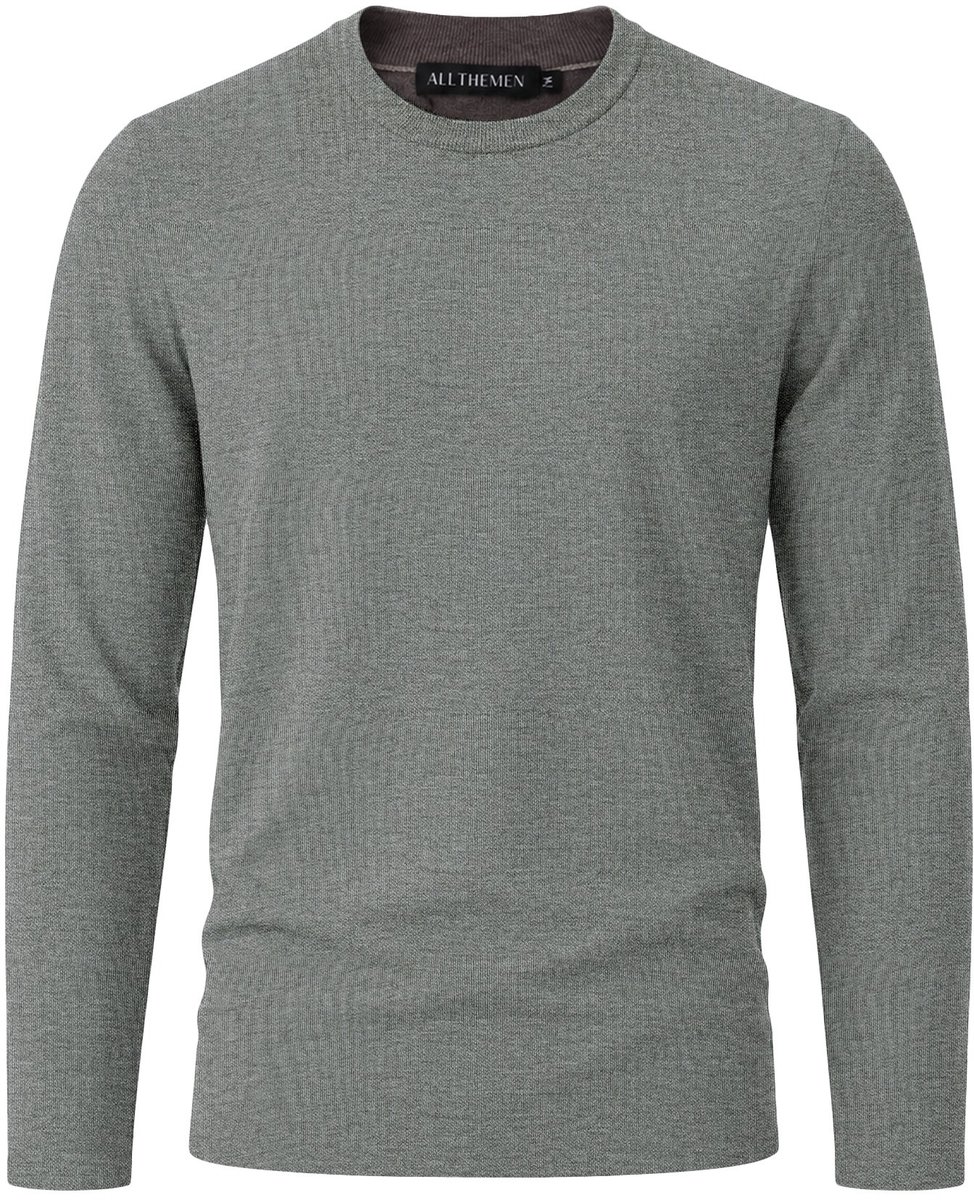 ALLTHEMEN Heren Gebreide Trui Ronde Hals Casual Warm Comfortabel - L