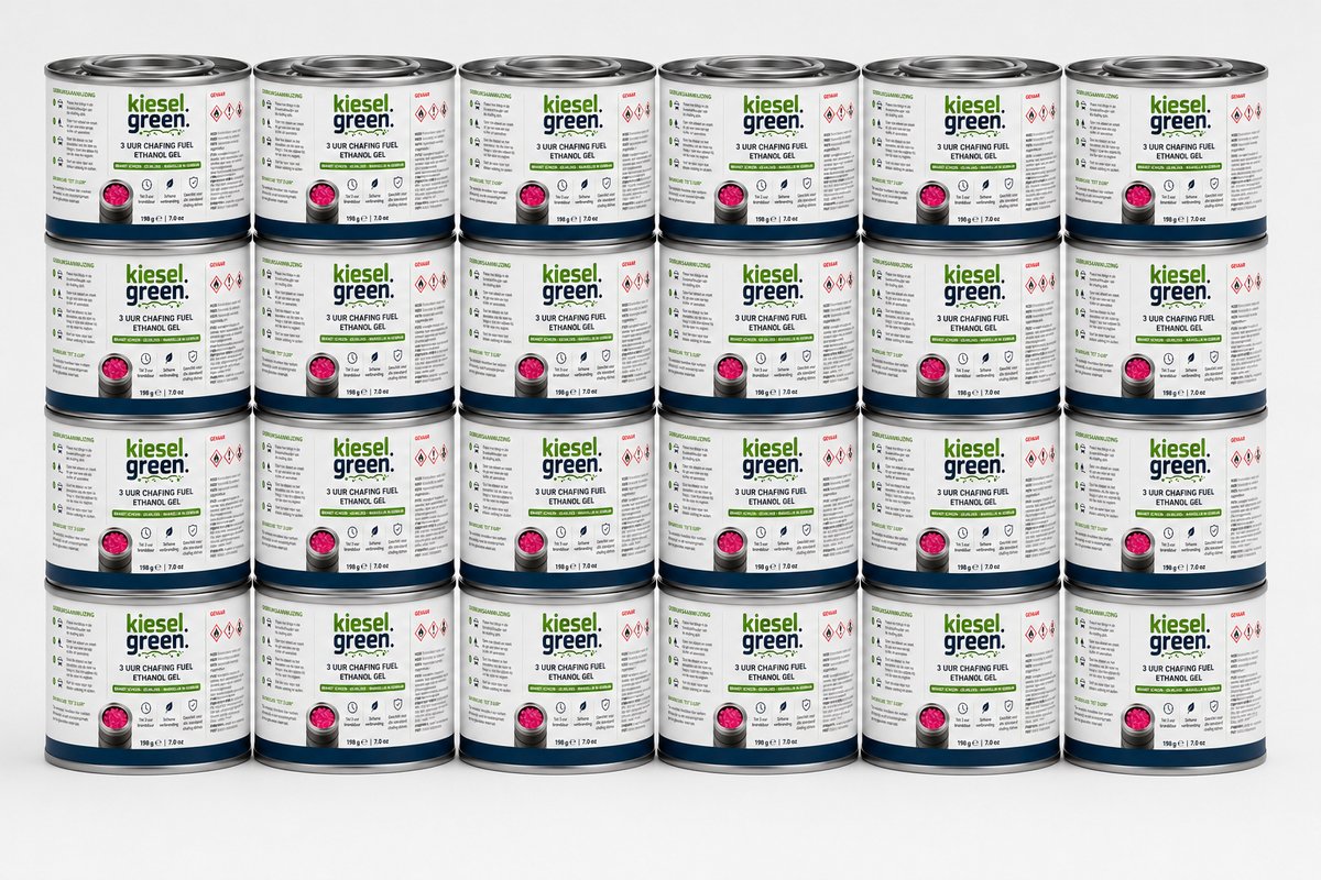 Kieselgreen Brandpasta voor Chafing Dish 24 stuks 198 gram 3 uur brandduur geur- en roetloos