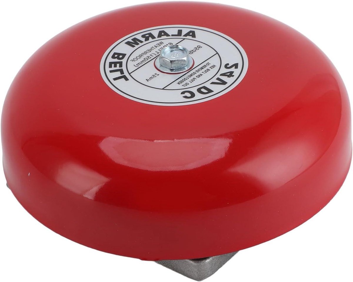 Brandalarm Bel - Veiligheidsalarm Geluid - Waarschuwing Geluid - Waterbestendige Behuizing - 6 inch - Zwart