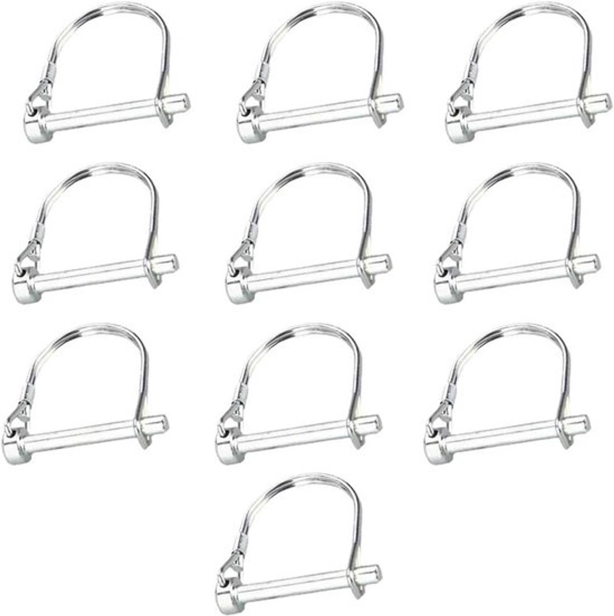 Set van 10 D-vormige Veiligheidspennen van Koolstofstaal voor Tuin en Boerderij, 8x80mm