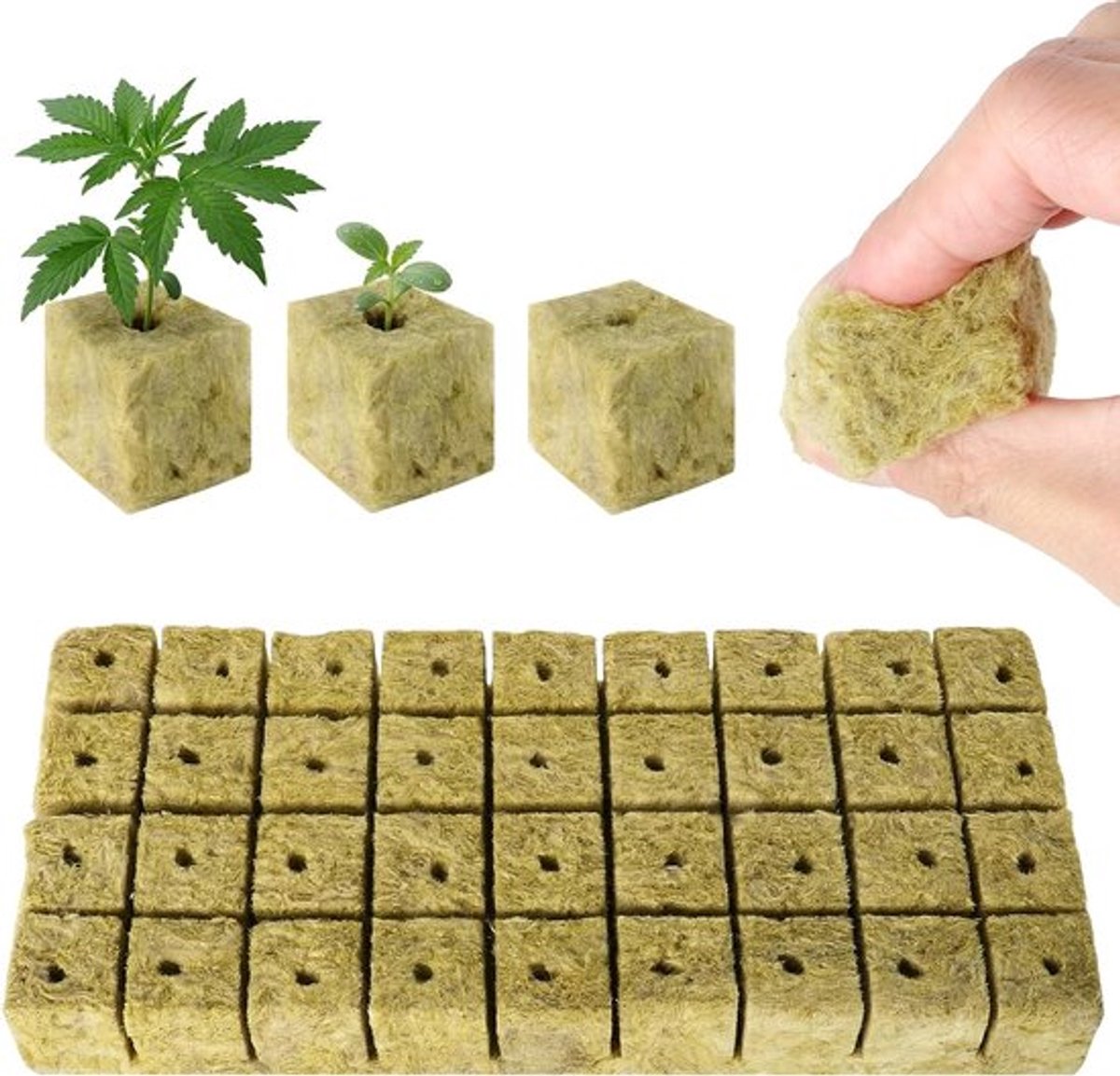 28 stuks steenwol kubussen voor optimale plantengroei, kweekmatten en hydrocultuur accessoires