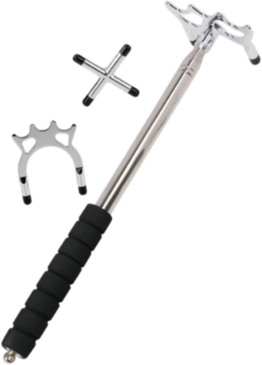 Biljartkeu brug - Poolbrug stick - Biljart spel - Verstelbare lengte - 35 tot 157 cm - Zilver