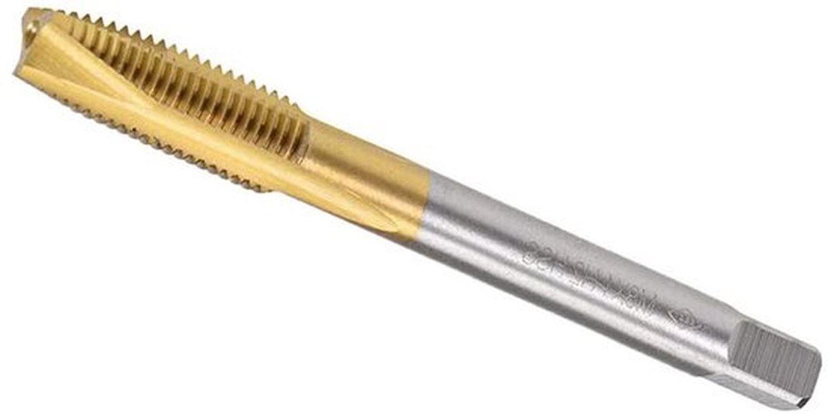 M8 x 1mm spiraalpunt plugtap voor draadbewerking, HSS titanium gecoat, 3 vleugels, Precisie draadfrees voor metaalbewerking