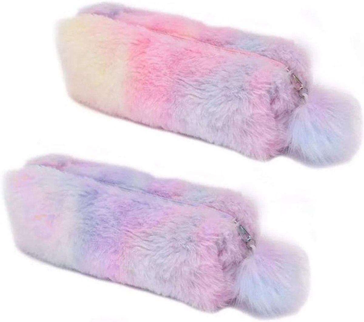 Regenboog Pennenzak voor Meisjes - Zachte Makeup Pouch en Kleurige Opbergzakken met Grote Capaciteit voor Schoolbenodigdheden