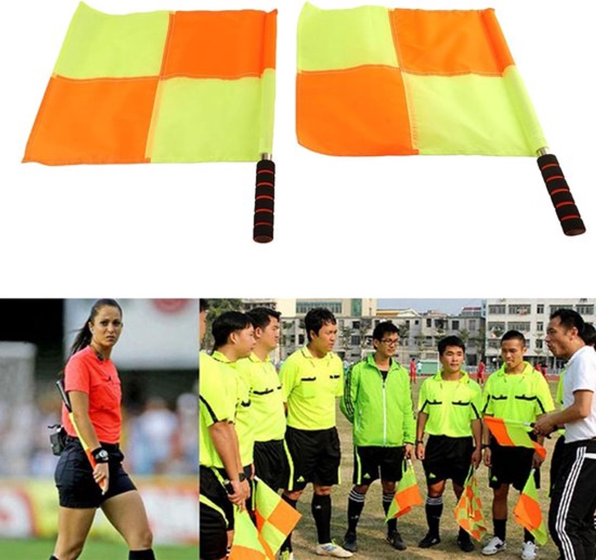 Referee Vlaggen Set voor Voetbal, Hockey en Rugby, Duurzaam en Hoogzichtbaar voor Competitieve Sporten