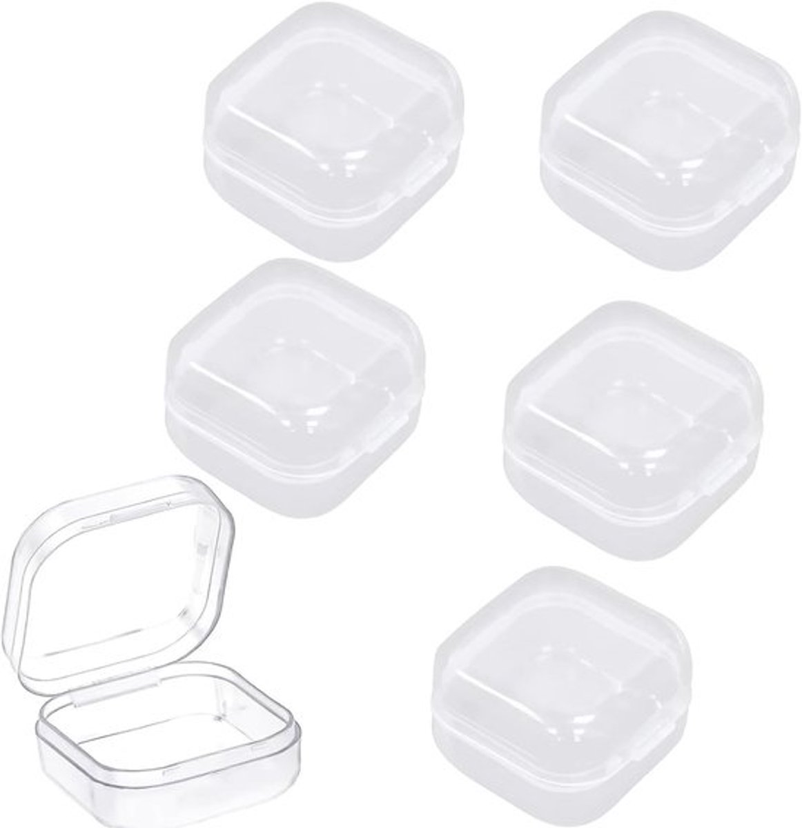 Mini Heldere Plastic Opbergdozen met Deksel - 6 Stuks voor Pillen, Kralen, Knutselen en Sieraden Organizer
