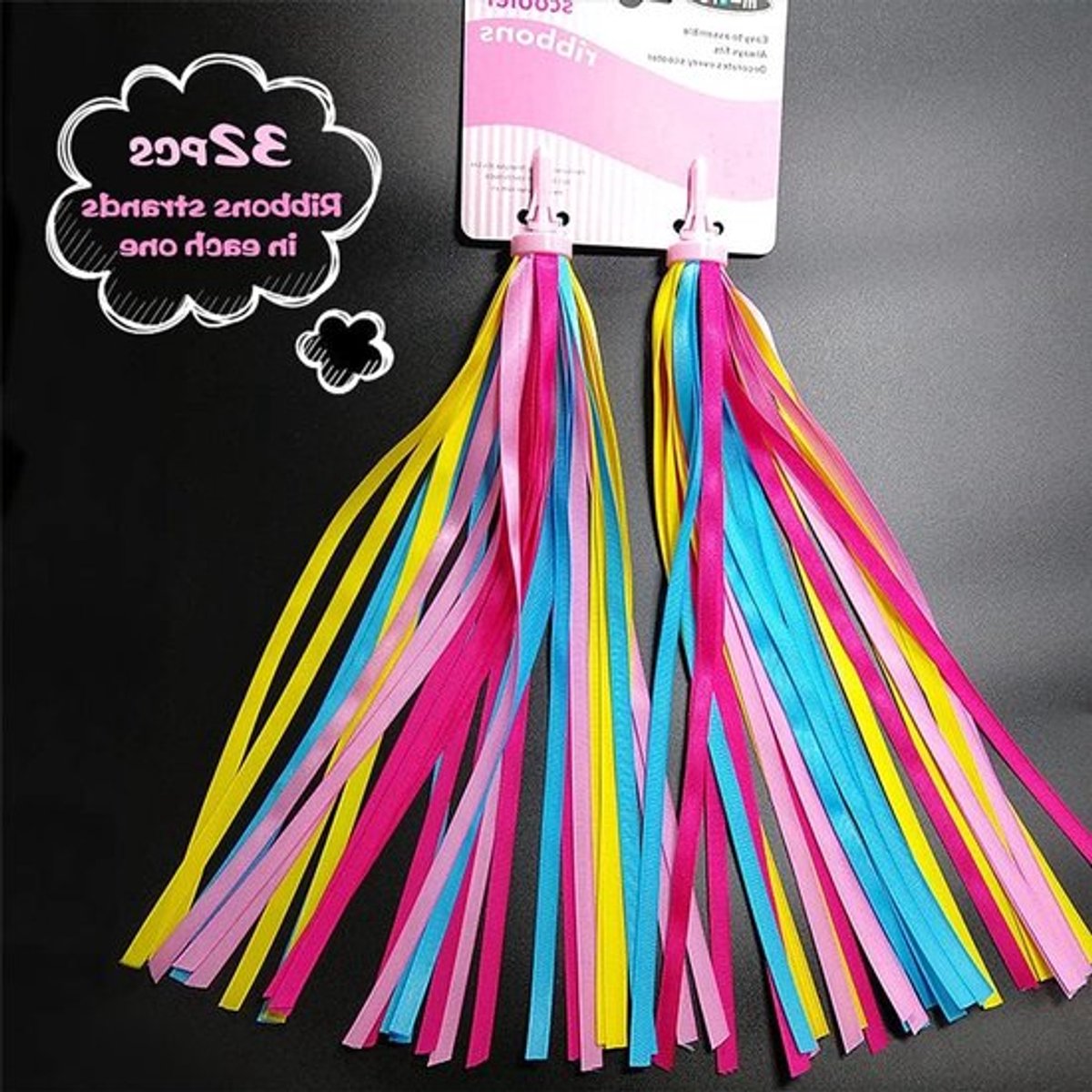 Kleurrijke Handvatstreamers voor Kinderen, Eenvoudig te Installeren, Perfecte Fietssieraden, 2 Stuks Scooter Ribbons voor Creatieve Kinderen
