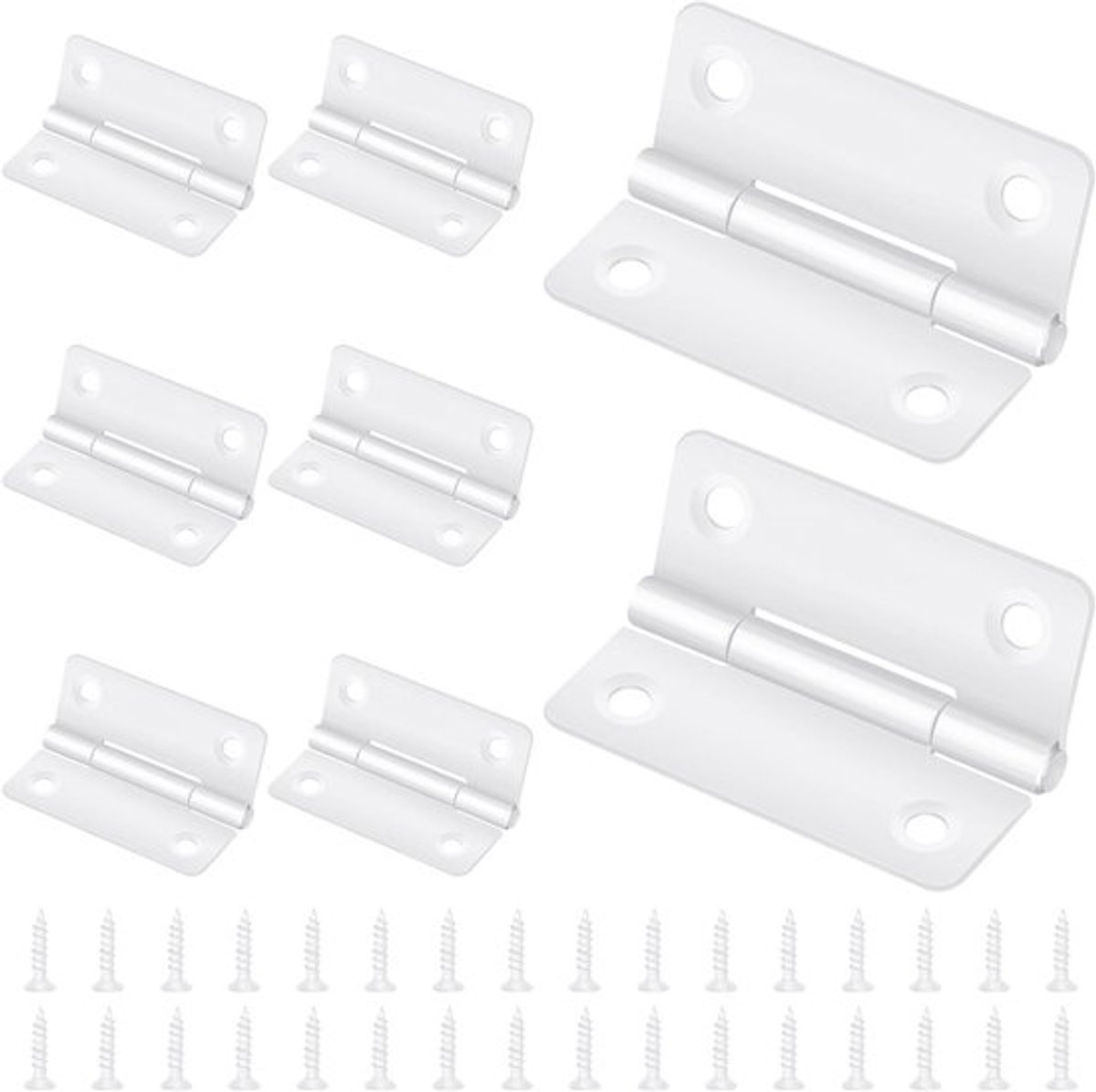 Hinges Set van 8 Stuks, 50 x 39 mm, Roestvrijstalen Deurhengsels voor Houten Deuren, Kasten en Vensters