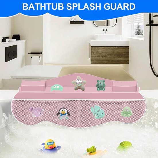 Badkuipbescherming - Spatbescherming bad Badrek - Kind Douchen - 4 Netvakken - 55.8 x 42.5 cm - roze — afbeelding 5