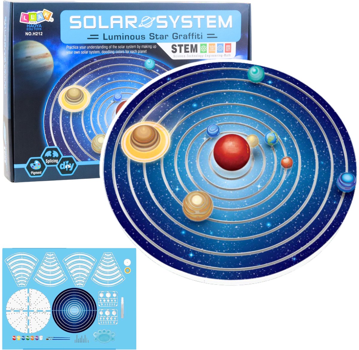 Diy zonnestelsel planeten plastic educatieve kit - UNI