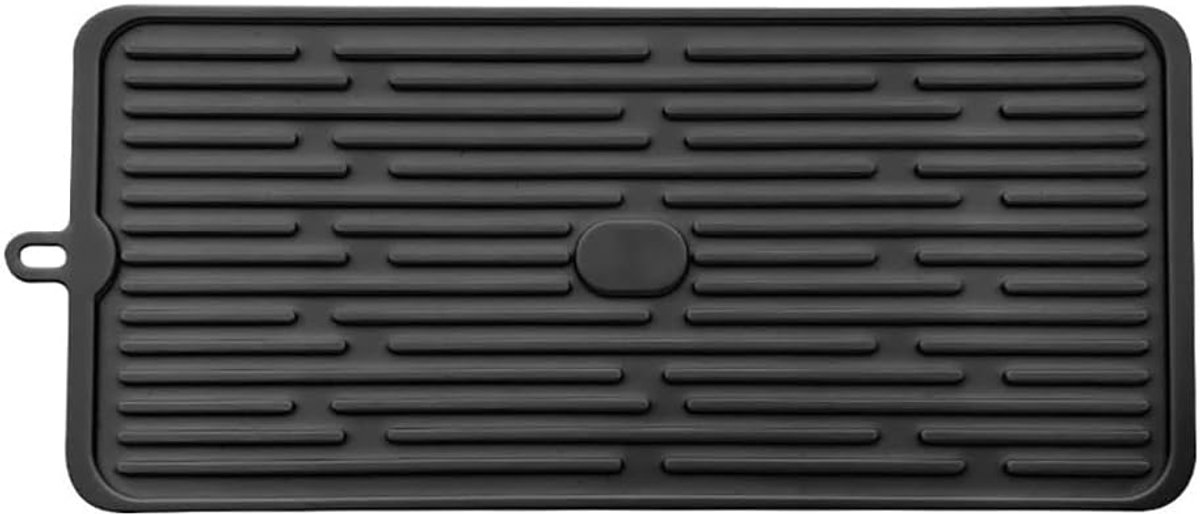 SnelShoppen - Zwarte Silicone Droogmat 44,5cm x 20,3cm voor Keuken - Isolatiepads, Aanrecht, Barmat, Coaster, Warmtebestendige Onderzetter voor Pannen