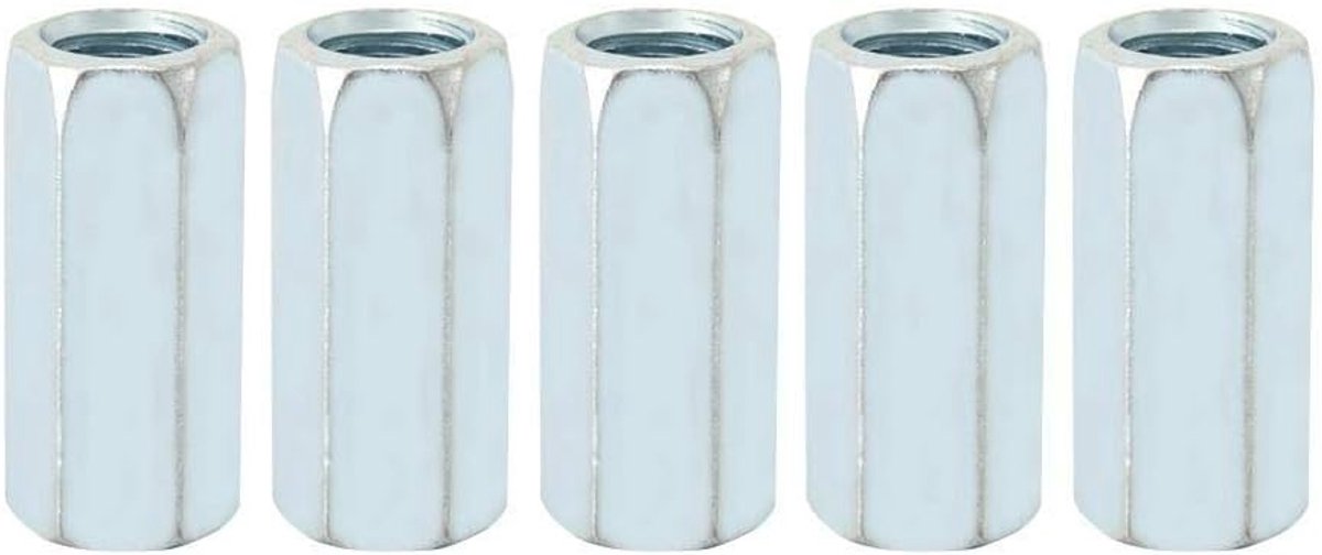 SnelShoppen - 5 Stuks M12 * 40 Lange Bout Moer Hex Spiralen Zink Hexagonale Sleeve Moer Spacer Draad Bevestigingsmateriaal voor Mechanische Constructi