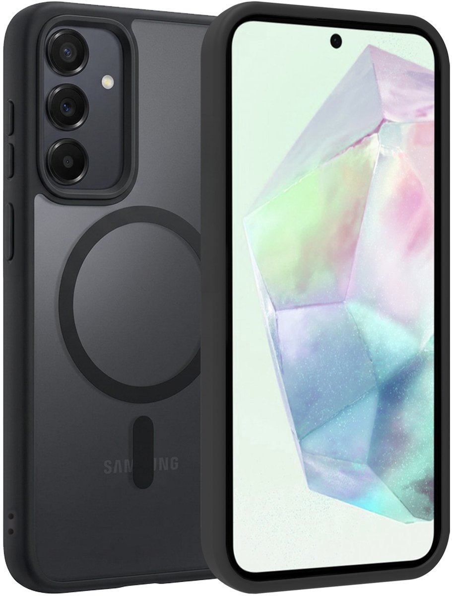 Hoesje Geschikt voor Samsung Galaxy A35 - Magsafe Compatible - Sterk & Shockproof - Back Cover - Shock Proof Case - Telefoon Hoes Shockproof - Zwart