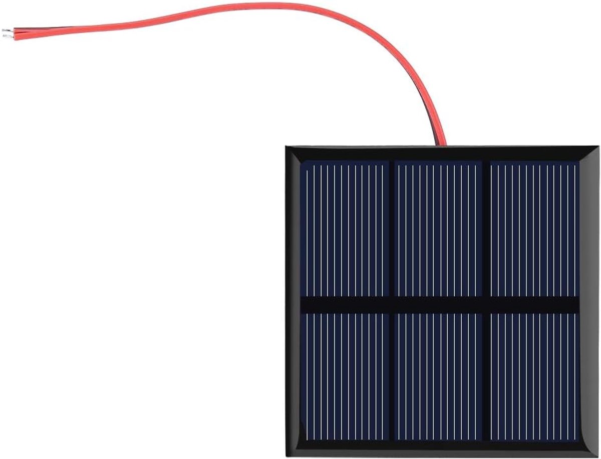 SnelShoppen - Mini Zonnepaneel 0.7W 1.5V Draagbaar Solar Cell Oplaadmodule voor 1.2V Batterij met Kabel - 2.76x2.76 Inch, Energiezuinig voor Camping,