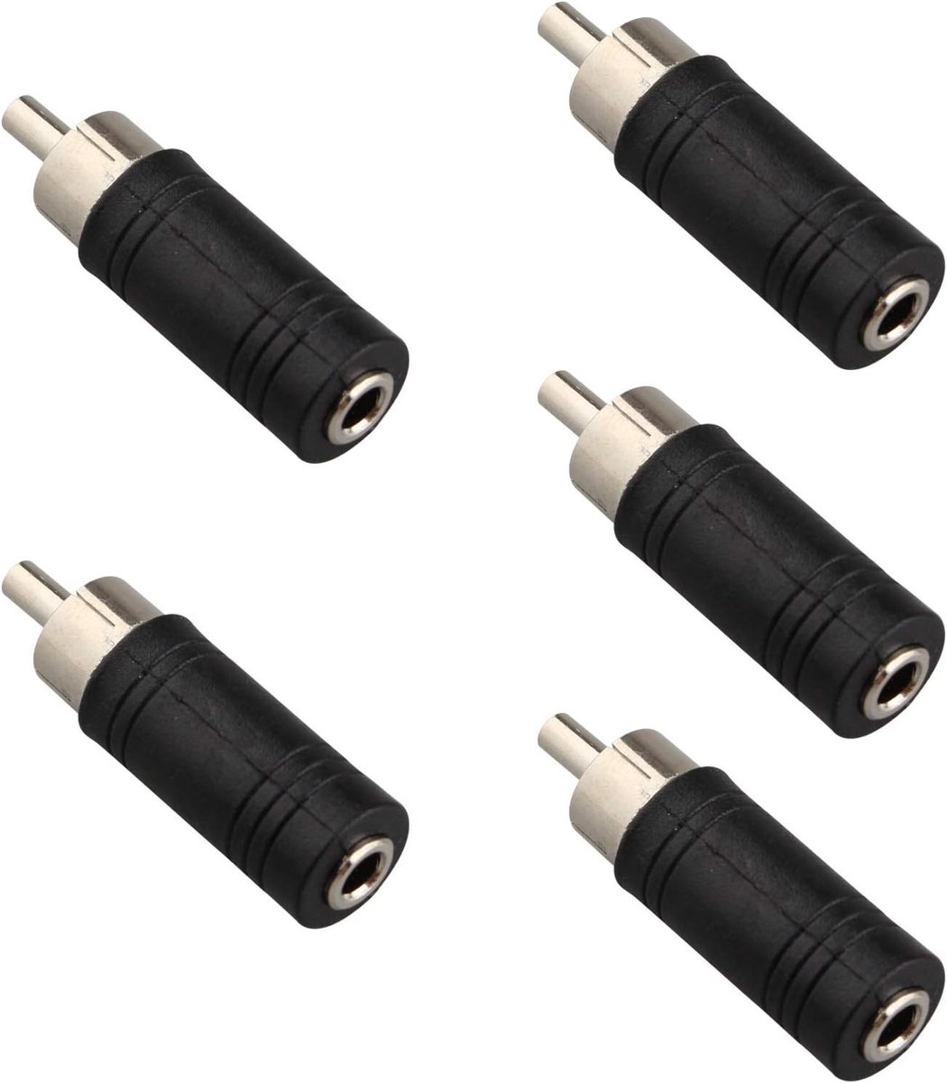 3.5mm Mono Jack naar RCA Male Adapter - 5 Stuks - Hoogwaardige Audio Converter - Ideaal voor AV Verbindingen - ShopVlot