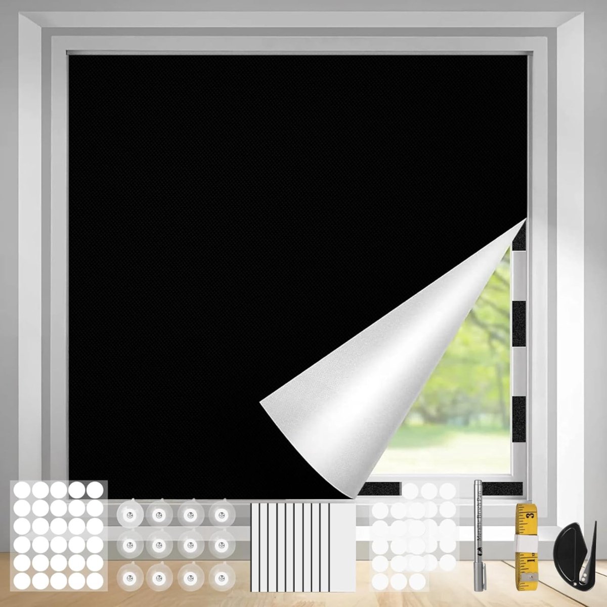 ZRNS® Zonwering Raam - Met Zuignappen en Klittenband - Zonnescherm - Dakraam Verduistering - 300 x 145 cm