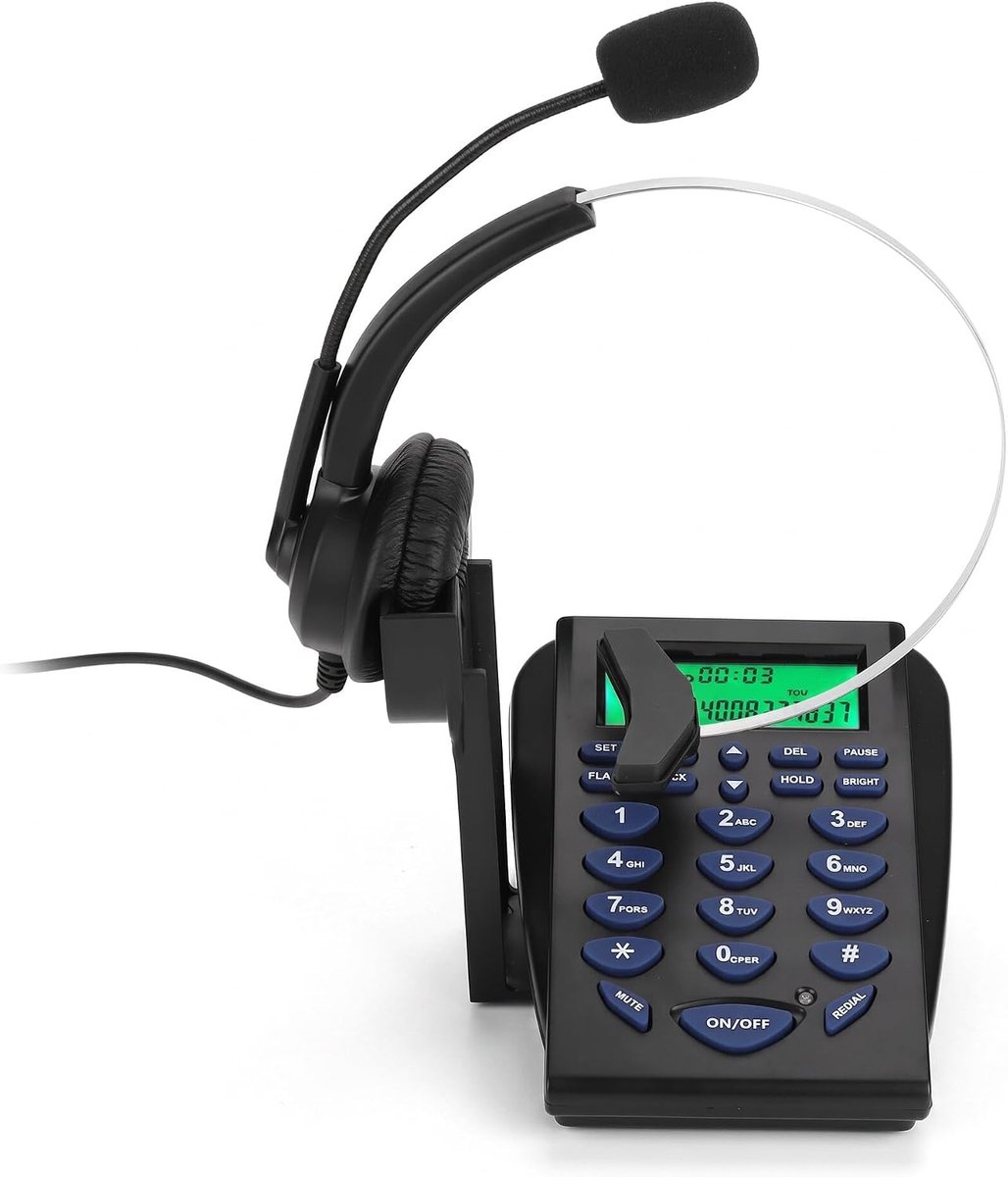 SnelShoppen - Callcenter Telefoon met Multifunctionele Toetsen, FSK/DTMF Beller ID, Ruisonderdrukking, Verstelbaar Geluidsniveau en Achtergrondverlich