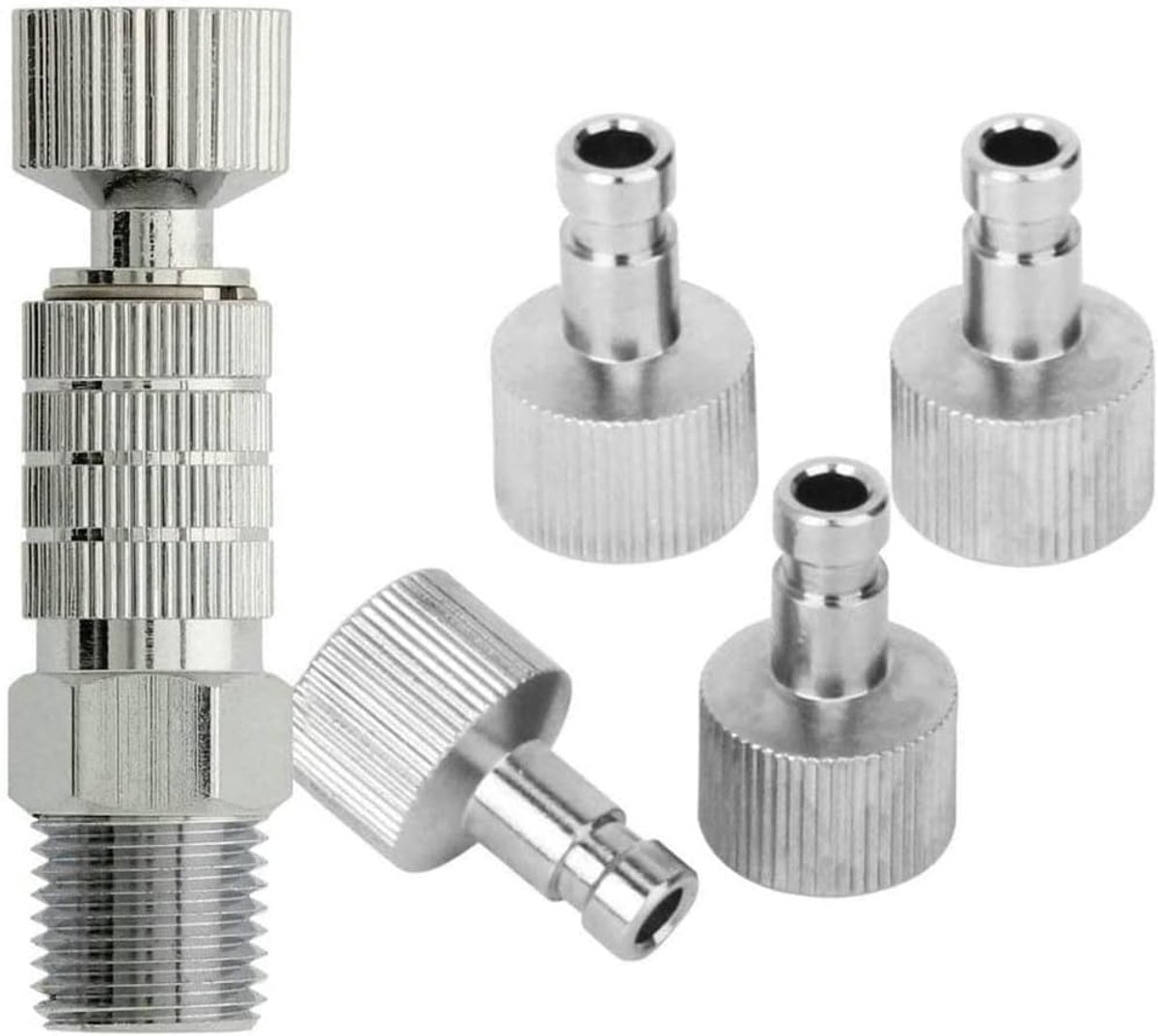 SnelShoppen - 5Pcs 1/8 Inch Vrouwelijke Aansluitingen en Mannelijke Adapters voor Luchtcompressor en Airbrush Slang - Verstelbare Controleklep Accesso