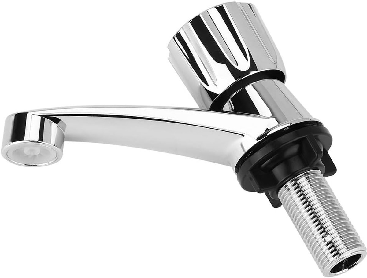SnelShoppen - Waterkraan Enkel Koud voor Wastafel, Keuken, Badkamer, Makkelijk te Installeren G1/2 Draad, Comfortabele Grip, Effortless Waterstroom