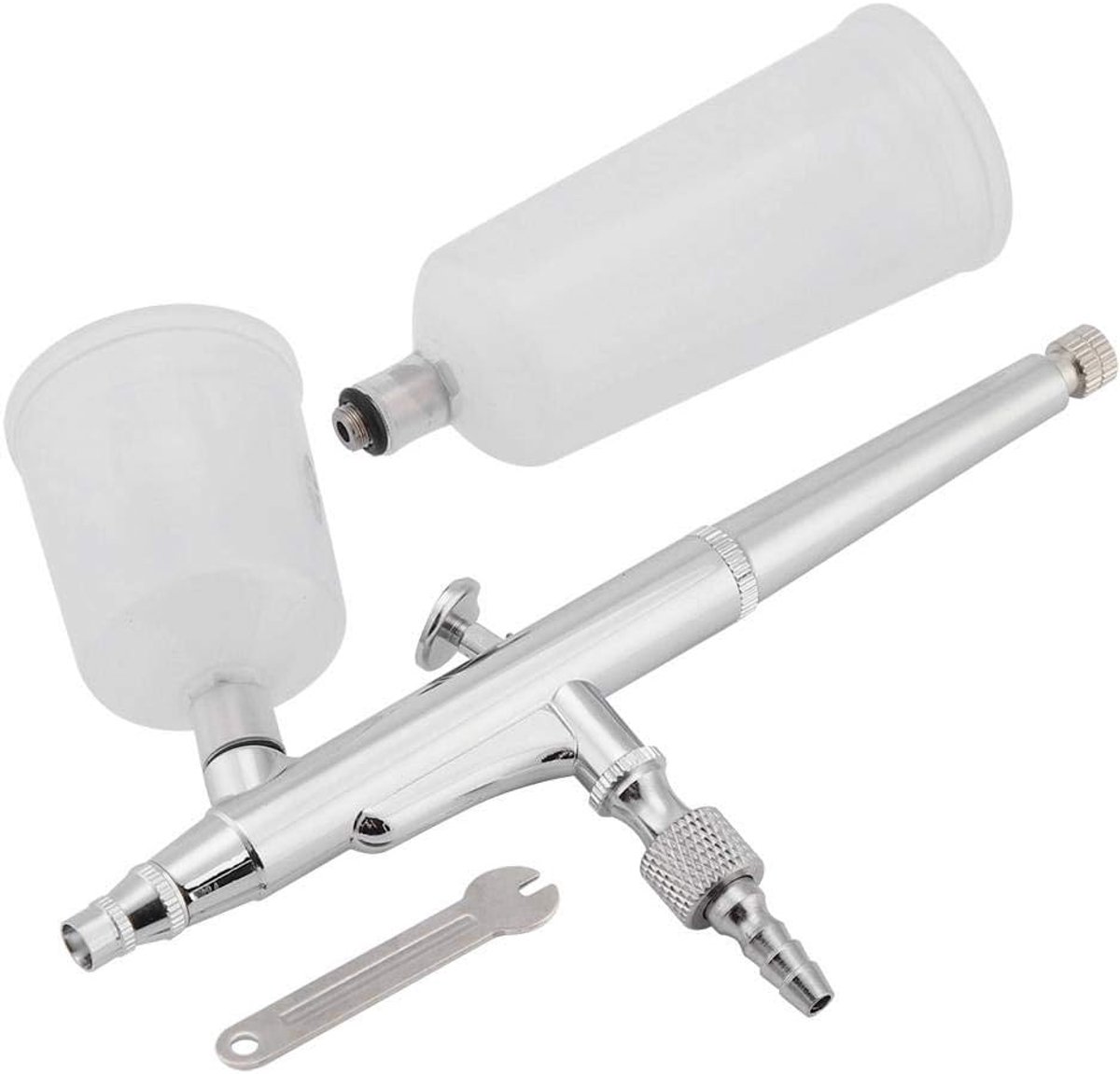 SnelShoppen - Airbrush Systeem Kit Multifunctionele Dual Action Airbrush Set met 0,2mm Naald, Grote Capaciteit Beker, Verfspuitpistool voor Nail Art,