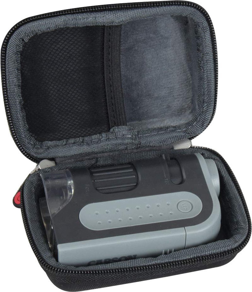 SnelShoppen - Hard EVA Reiskoffer voor Pocket Microscoop 60x-120x Versterking LED Verlichting - Ideaal voor Kinderen, Onderwijs, Natuur, Reizen, Campi